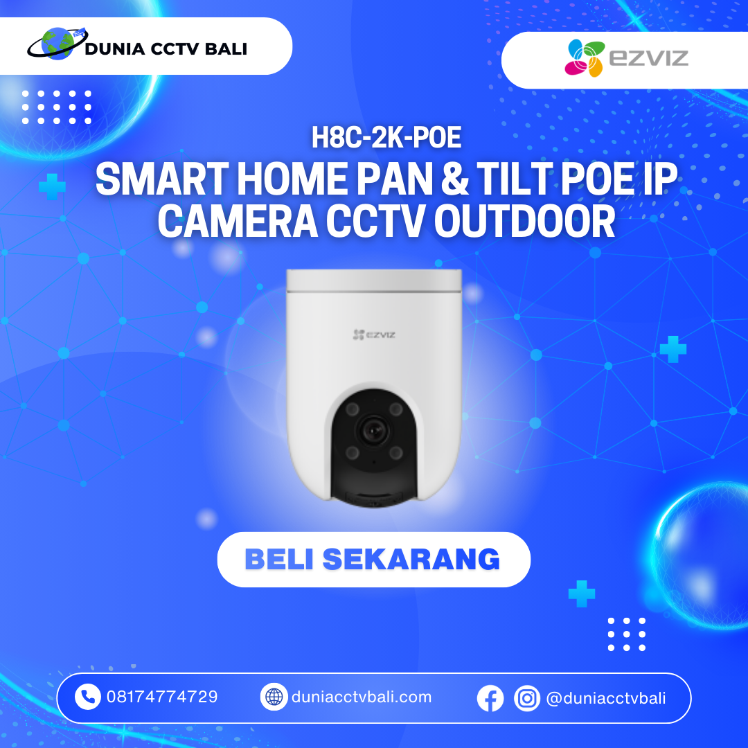 EZVIZ H8c 2K PoE Smart Outdoor Pan & Tilt Camera