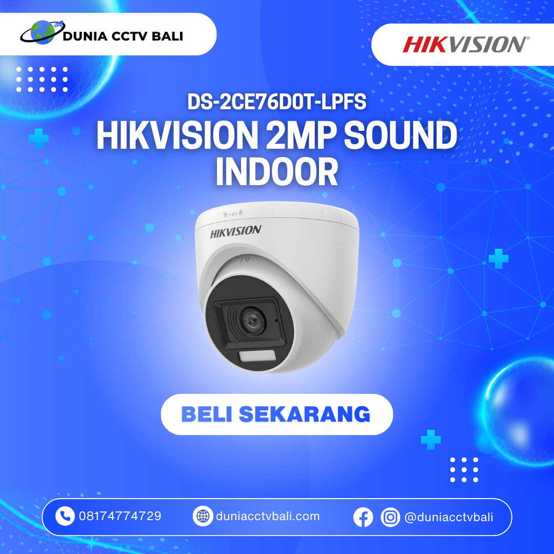 Hikvision 2MP Smart Hybrid Light Audio Indoor Turret Camera